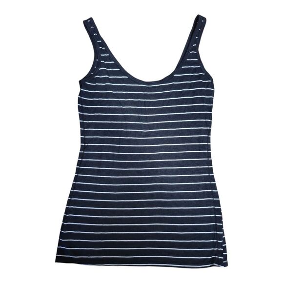 Michael Stars Navy and White Striped Tank Top One Size - Picture 1 of 4